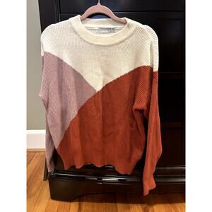 Sophie Rue Sweater Size M Colorblock Purple White Orange